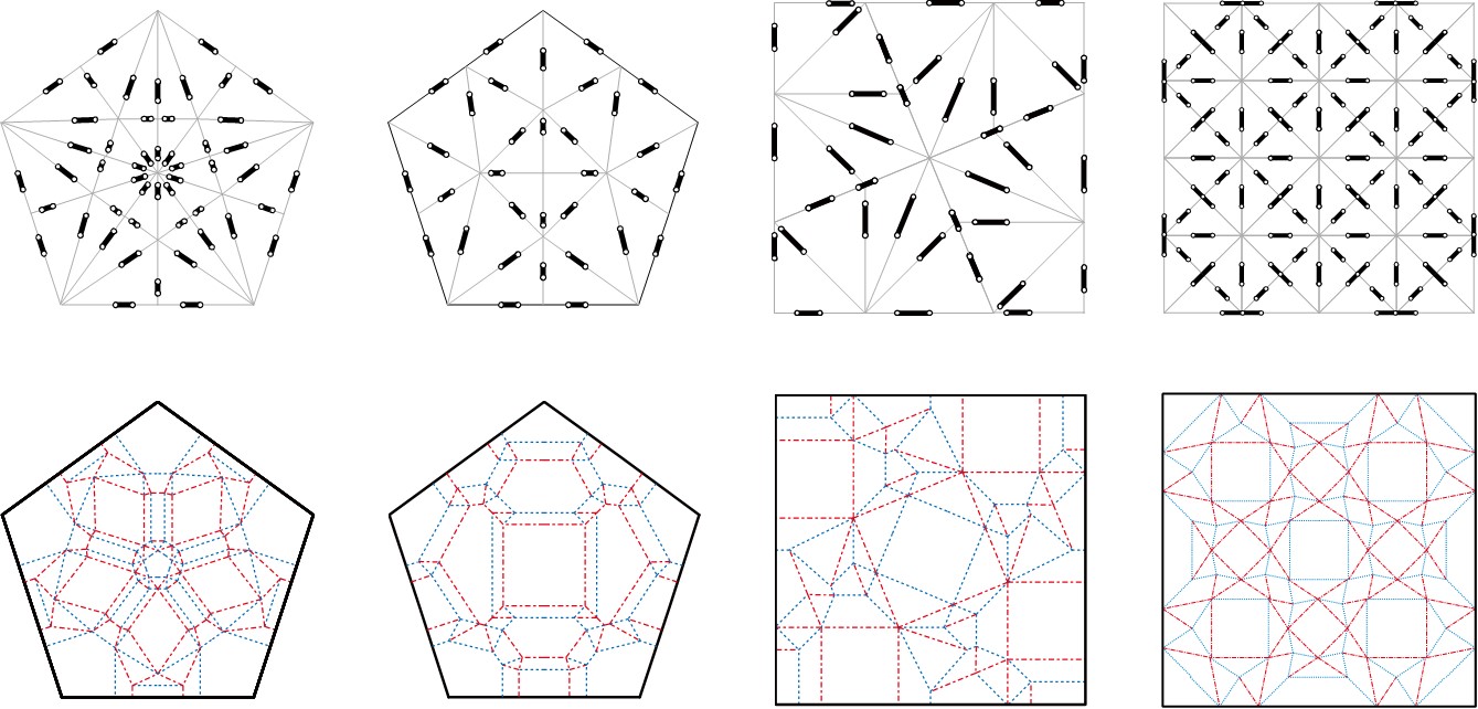 画像：研究紹介_三角形のねじり折りを用いた平織りの展開図の生成